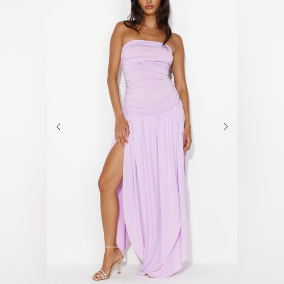 SPINNING QUEEN STRAPLESS MAXI DRESS LILAC - Hello Molly - Picture 2 of 3